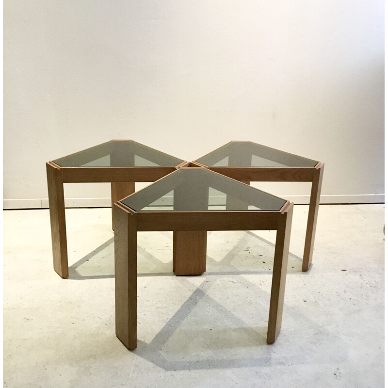 Set of 3 coffee tables by Porada Arredi, 1970s