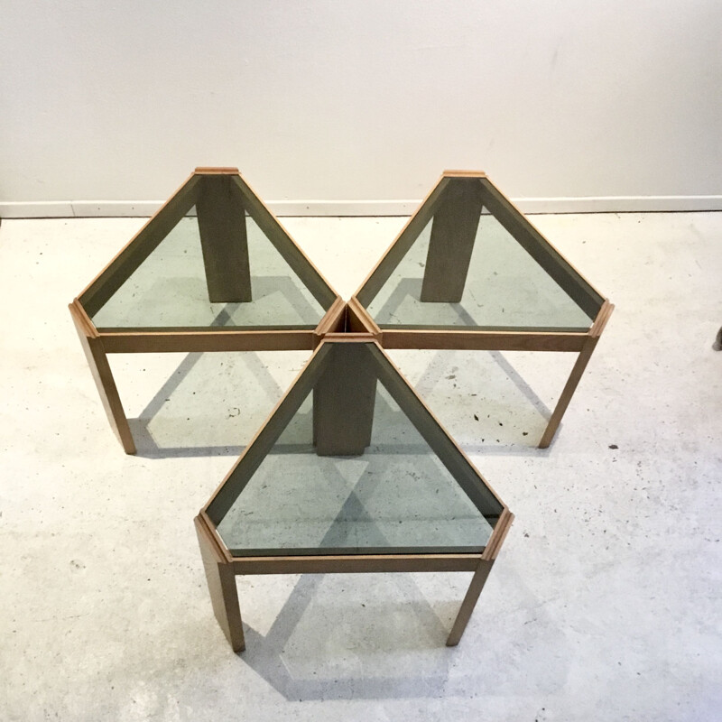 Set of 3 coffee tables by Porada Arredi, 1970s