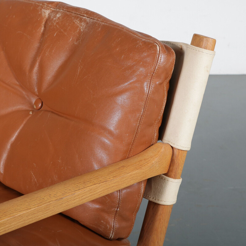 Chaise lounge norvégienne en bois de hêtre 1960