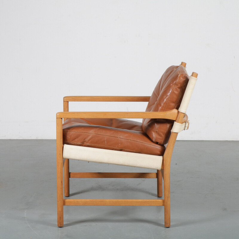 Chaise lounge norvégienne en bois de hêtre 1960