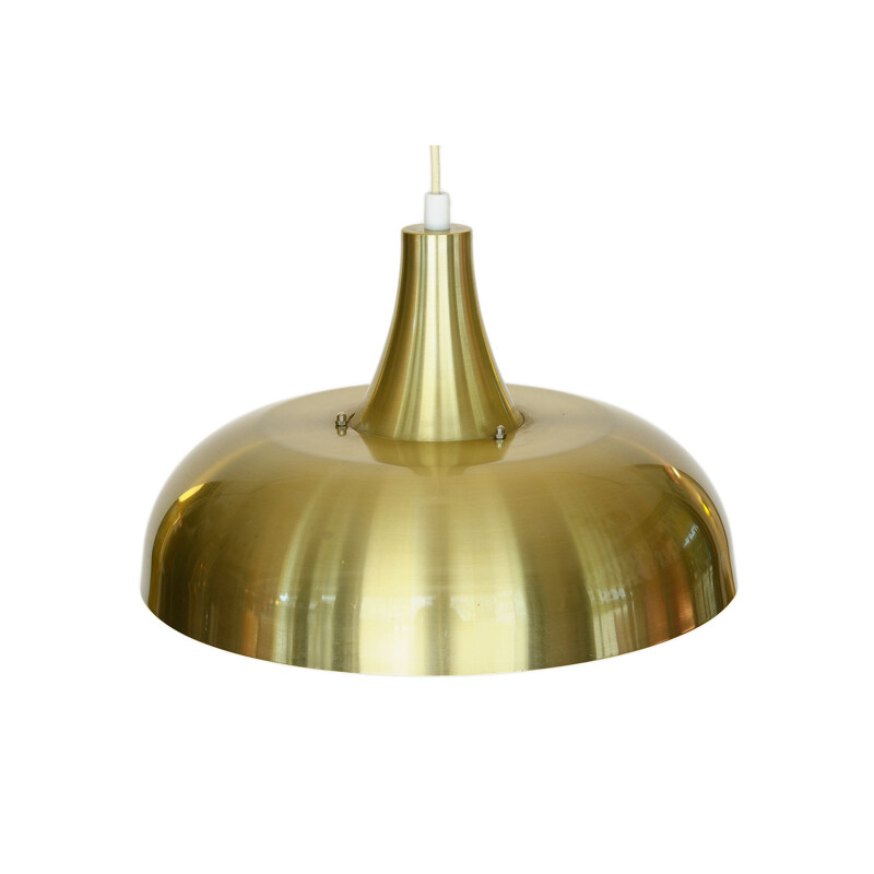 Pendant light in gold colored aluminum. mid century Denmark 1970s