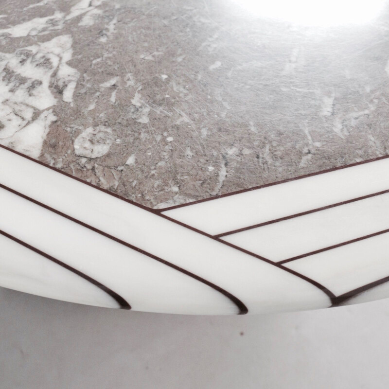 Table basse vintage marbre Hohnert design 1930