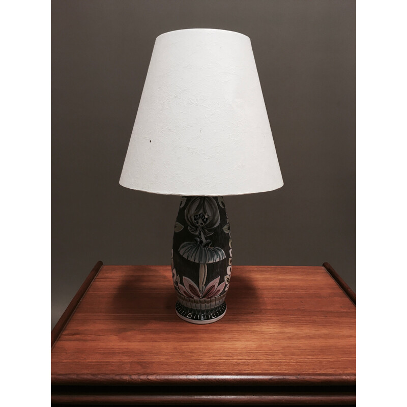 Lampe vintage céramique scandinave Design 1960
