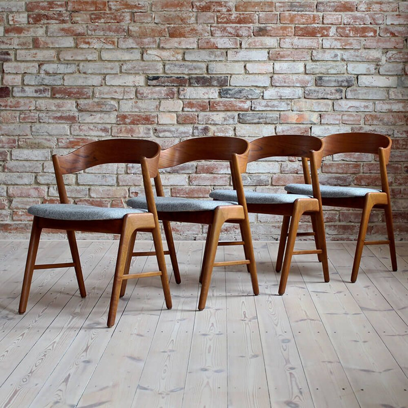 Ensemble de 4 chaises vintage de salle à manger, design scandinave 1960