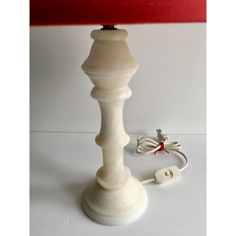 Vintage abt-jour fabric lamp bright red Albatre