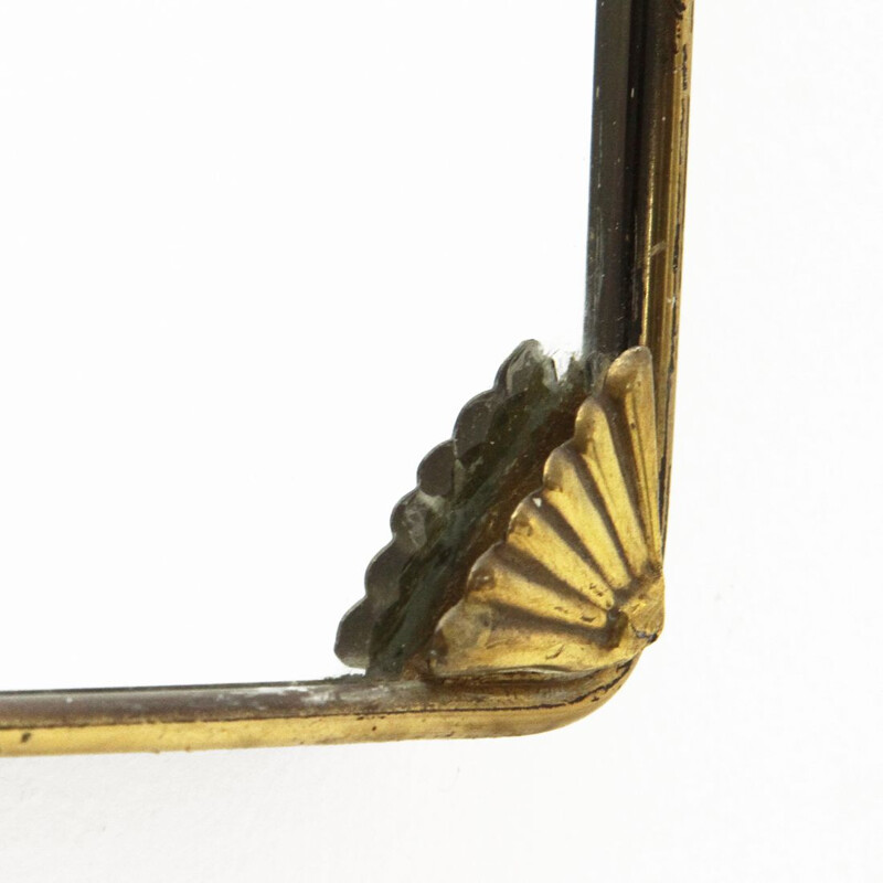 Italian Modern brass Mirror with decorations, 1950s