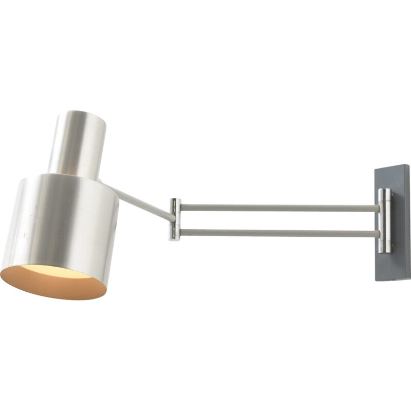 Fog & Mørup Scandinavian wall lamp in aluminium, Jo HAMMERBORG - 1960s