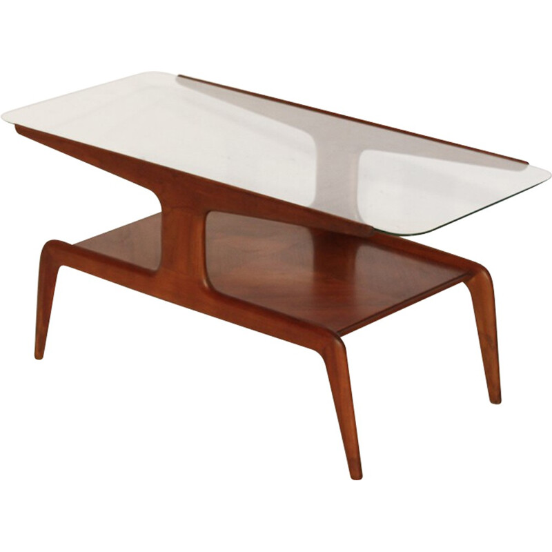 Domus Nova coffee table in walnut and glass, Gio PONTI - 1930s
