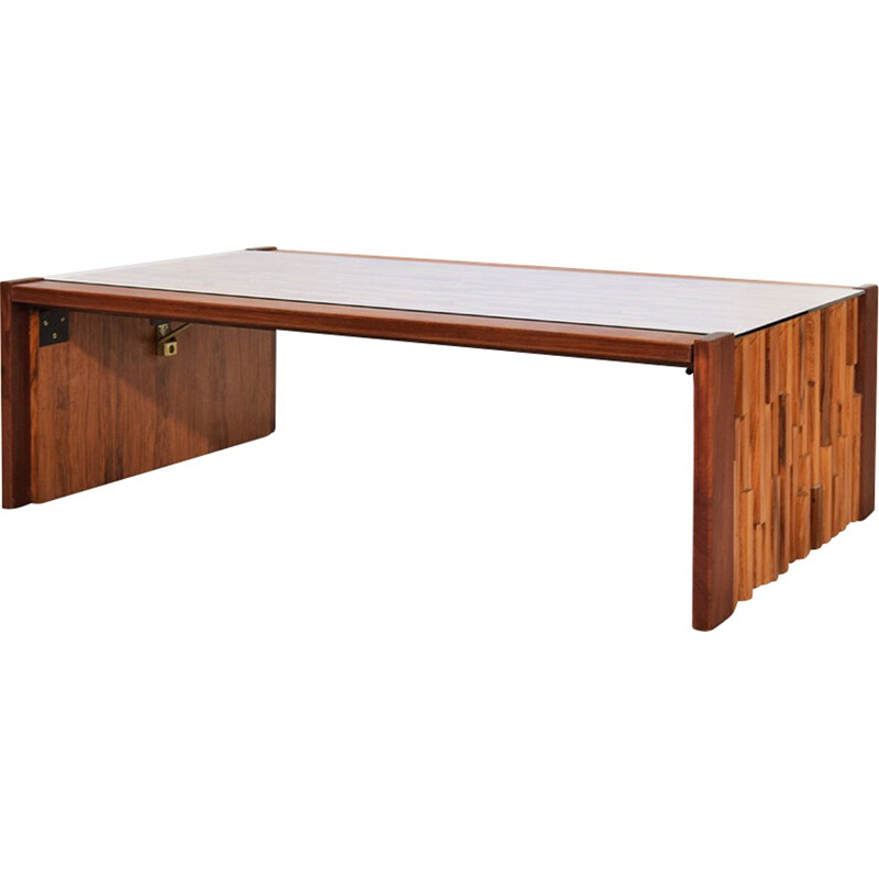 Lafer Brazil rectangular jacaranda wooden coffee table, Percival LAFER - 1960s