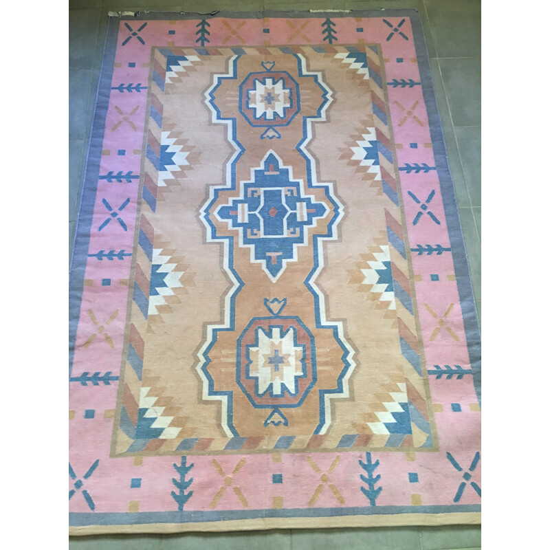 Tapis vintage coton Tissé serré 