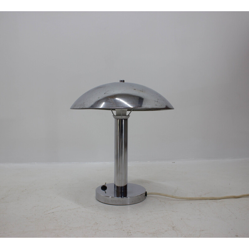 Chrome Plated Table Lamp vintage by Josef Hurka for Napako, 1930s