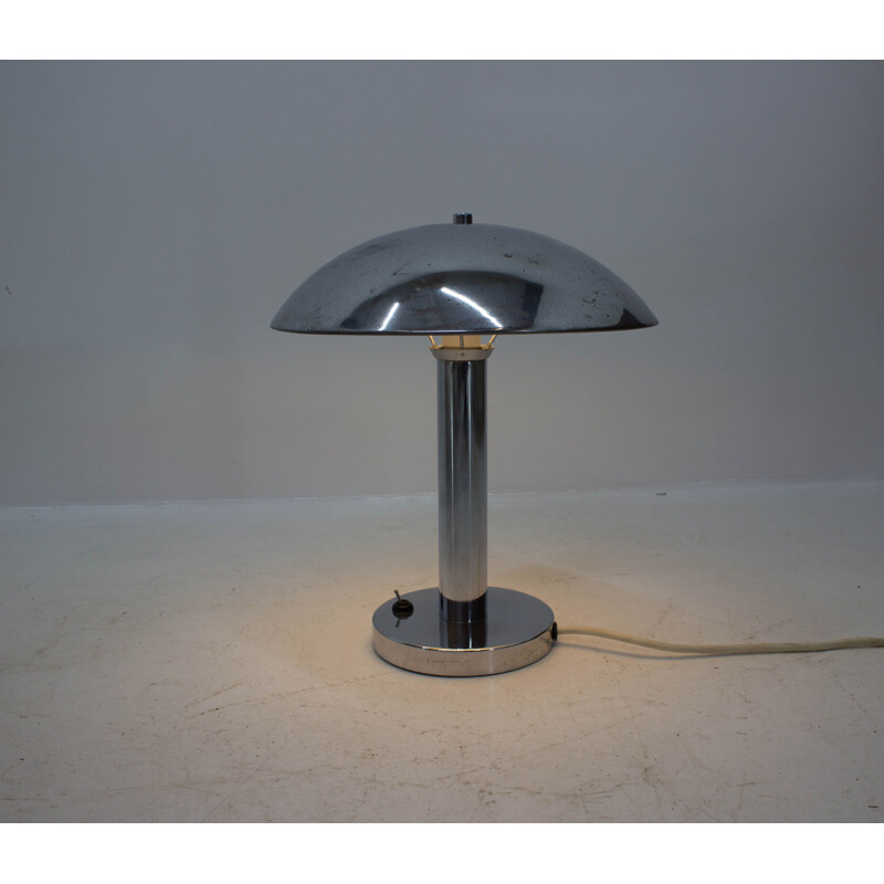 Chrome Plated Table Lamp vintage by Josef Hurka for Napako, 1930s