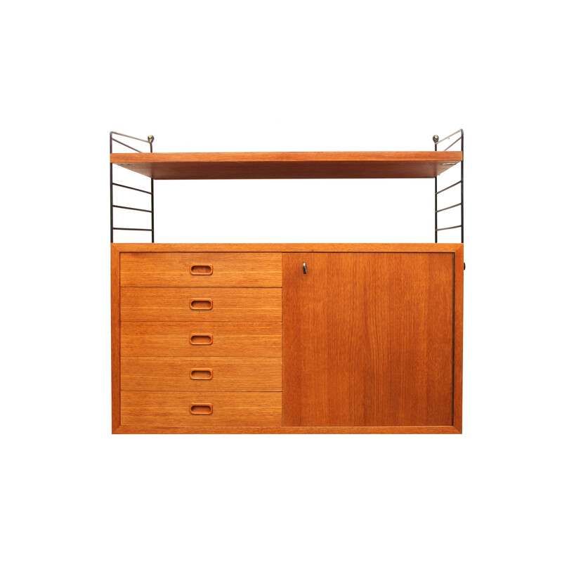 Wall unit teak,mid century Nisse Strinning 1960s