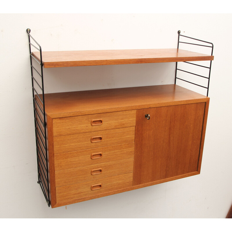 Wall unit teak,mid century Nisse Strinning 1960s