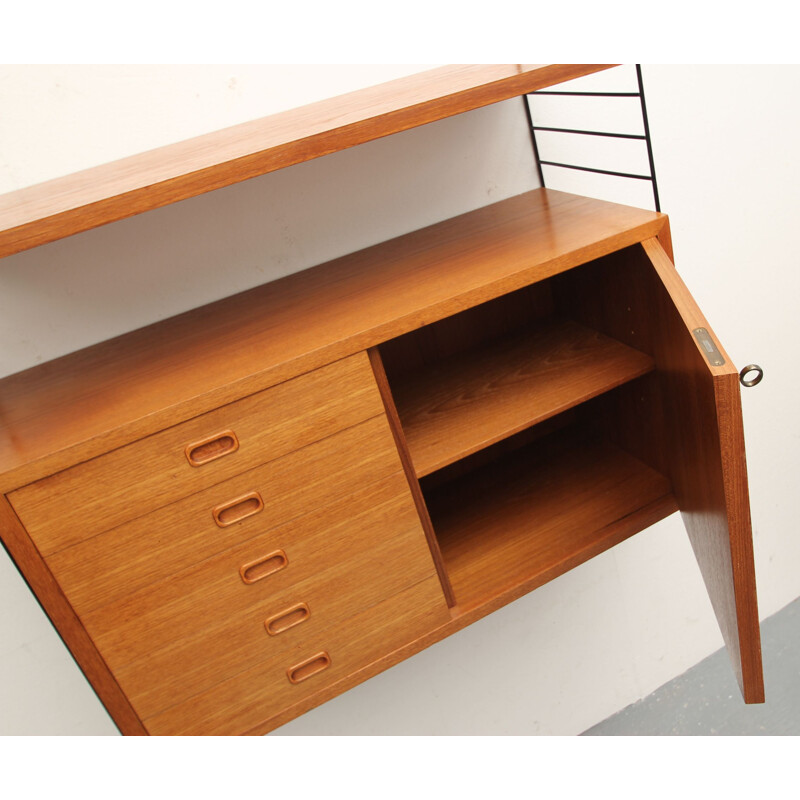 Wall unit teak,mid century Nisse Strinning 1960s