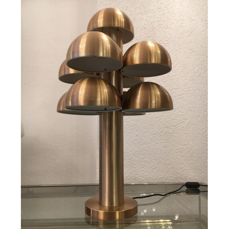 Vintage gouden tafellamp van Raak Maija Liisa Komulainen voor Raak, Nederland 1970