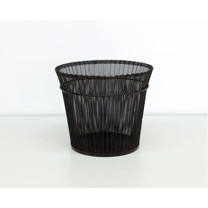 Folded metal vintage wastepaper basket by Mathieu Mategot