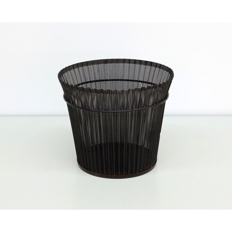 Folded metal vintage wastepaper basket by Mathieu Mategot