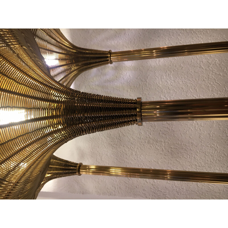 Vintage brass floor lamp "papyrus" by Nucci Valsecchi, Italy 1970