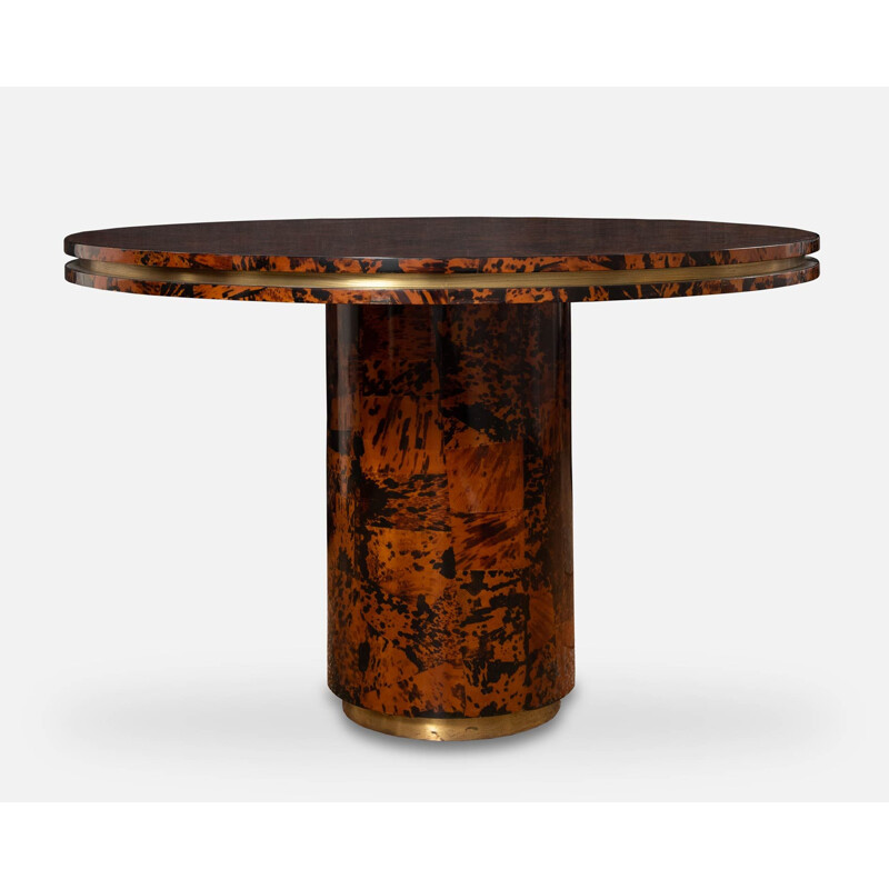 Genuine tortoiseshell and brass vintage table by Ottini Milano 1973