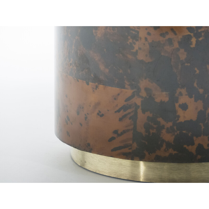 Genuine tortoiseshell and brass vintage table by Ottini Milano 1973