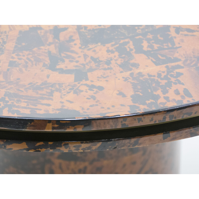 Genuine tortoiseshell and brass vintage table by Ottini Milano 1973