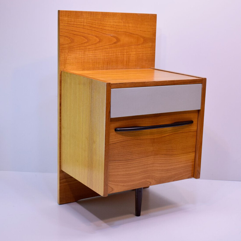 bedside table Mojmir Pozar's for UP Zavody in walnut 1960