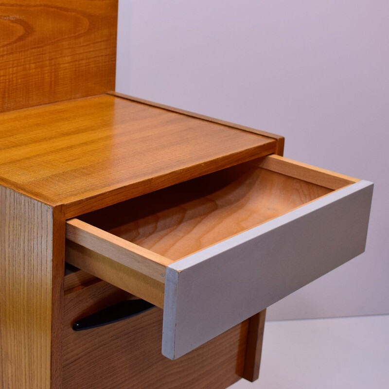 bedside table Mojmir Pozar's for UP Zavody in walnut 1960