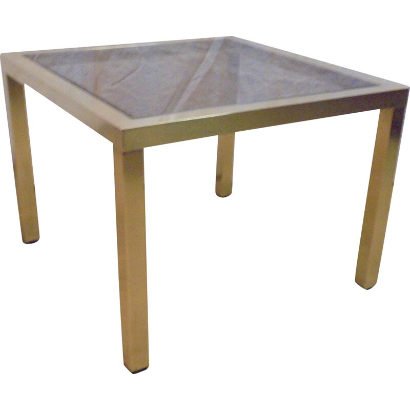 Vintage brass coffee table with glass top by Maison Jansen, 1960