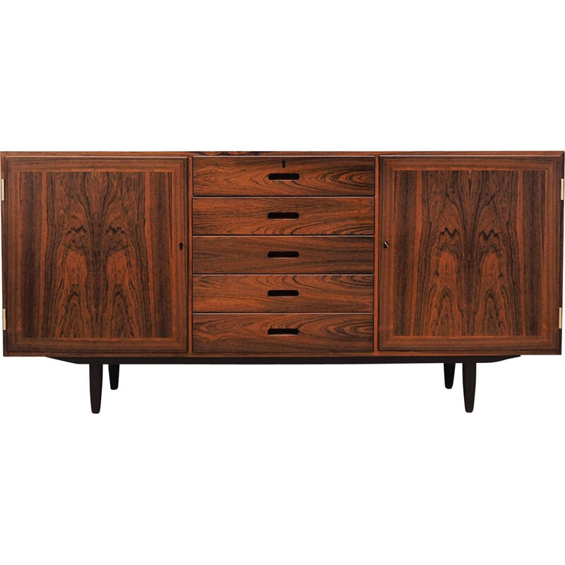 Winding vintage sideboard rosewood  Scandinavian 1970s 