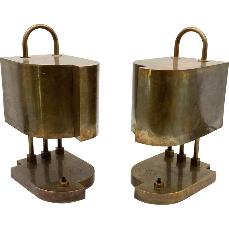 Marcel Breuer Bauhaus Brass Table mid century Desk Lamps