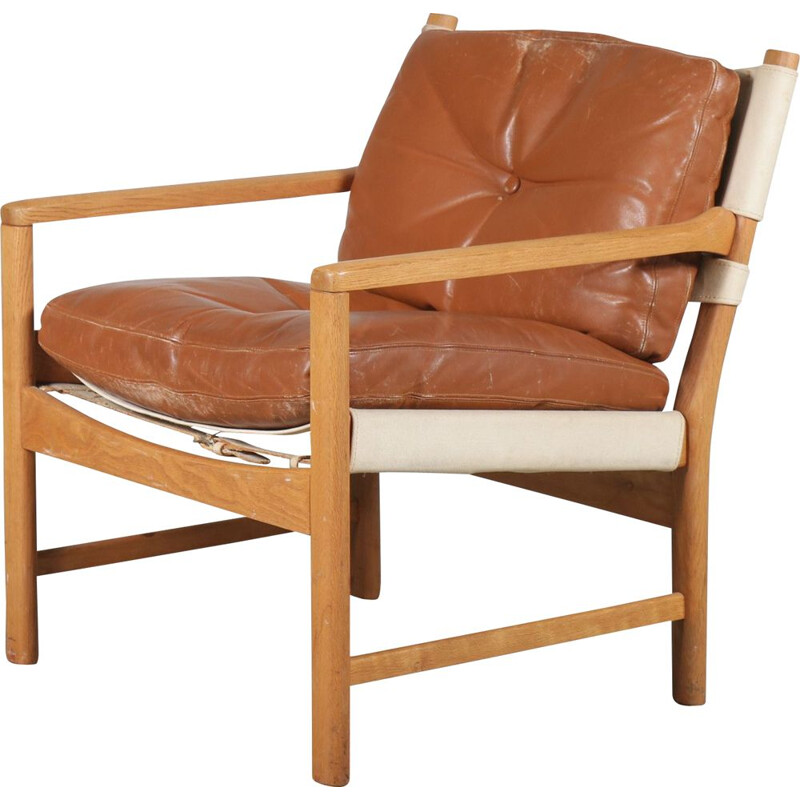 Chaise lounge norvégienne en bois de hêtre 1960