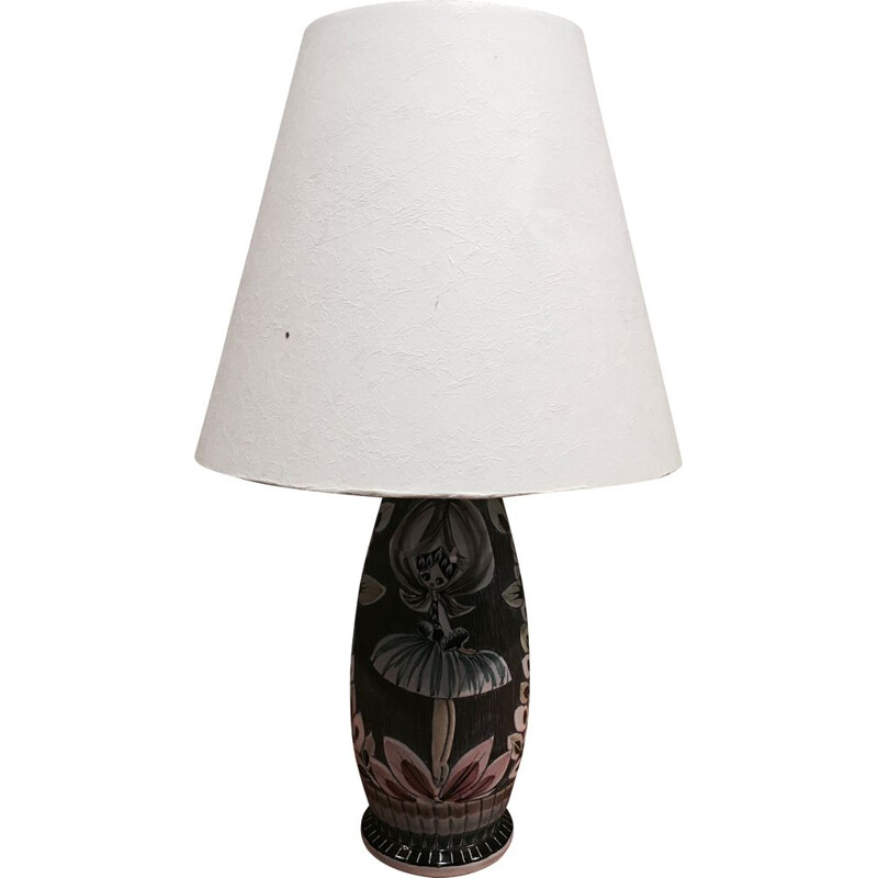 Vintage ceramic lamp Scandinavian Design 1960
