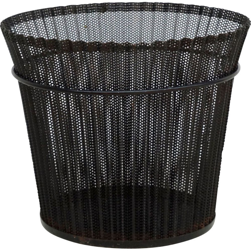 Folded metal vintage wastepaper basket by Mathieu Mategot