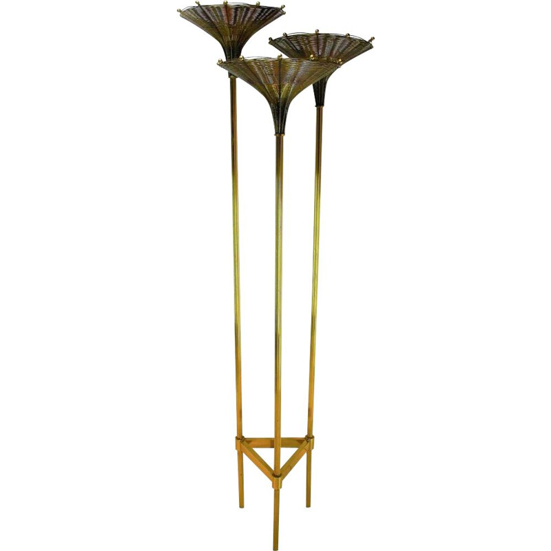 Vintage brass floor lamp "papyrus" by Nucci Valsecchi, Italy 1970