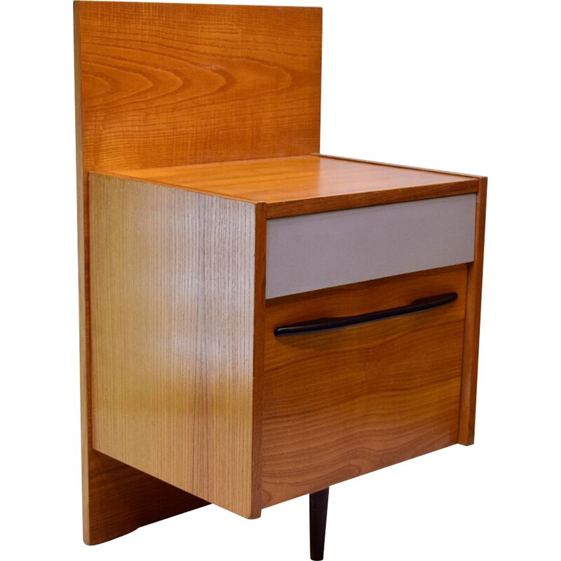 bedside table Mojmir Pozar's for UP Zavody in walnut 1960