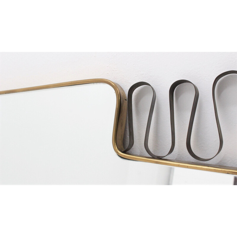 Italian design mid century brass mirror
