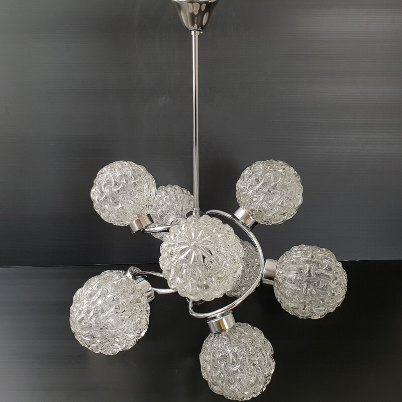 Vintage chandelier sputnik glass ball 1970