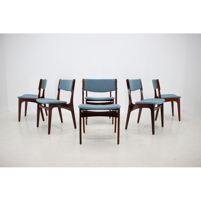 Ensemble de 6 chaises vintage de salle à manger danoises en teck, 1960 