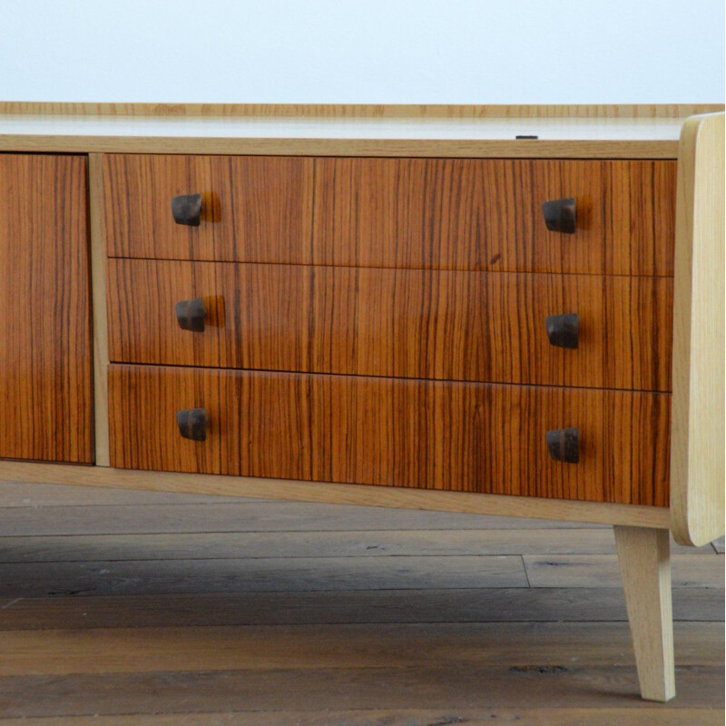 Petite enfilade vintage bois et formica pieds compas 1960