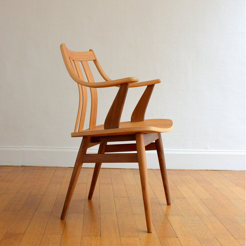 Scandinavian Wooden Armchair Chair 1960s