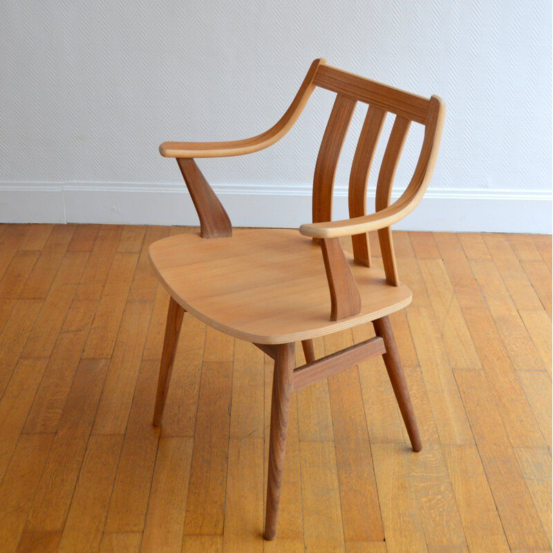 Scandinavian Wooden Armchair Chair 1960s
