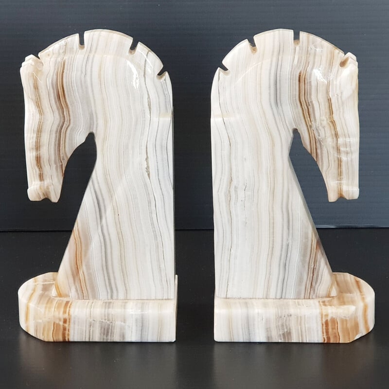 Vintage pair of onyx bookends 1970