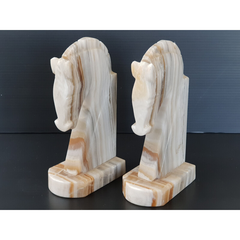 Vintage pair of onyx bookends 1970