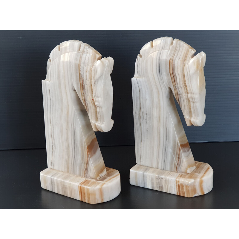 Vintage pair of onyx bookends 1970