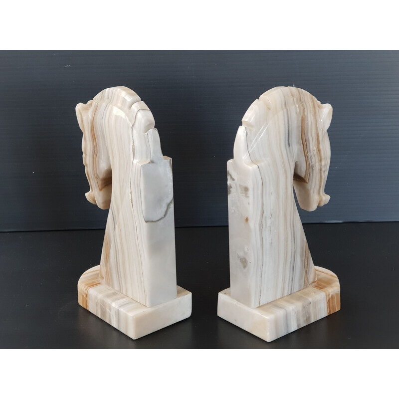 Vintage pair of onyx bookends 1970