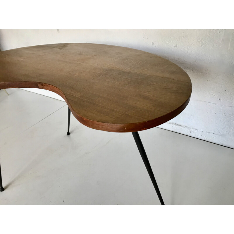 Vintage bean table or console table, Oak veneer top 1950's