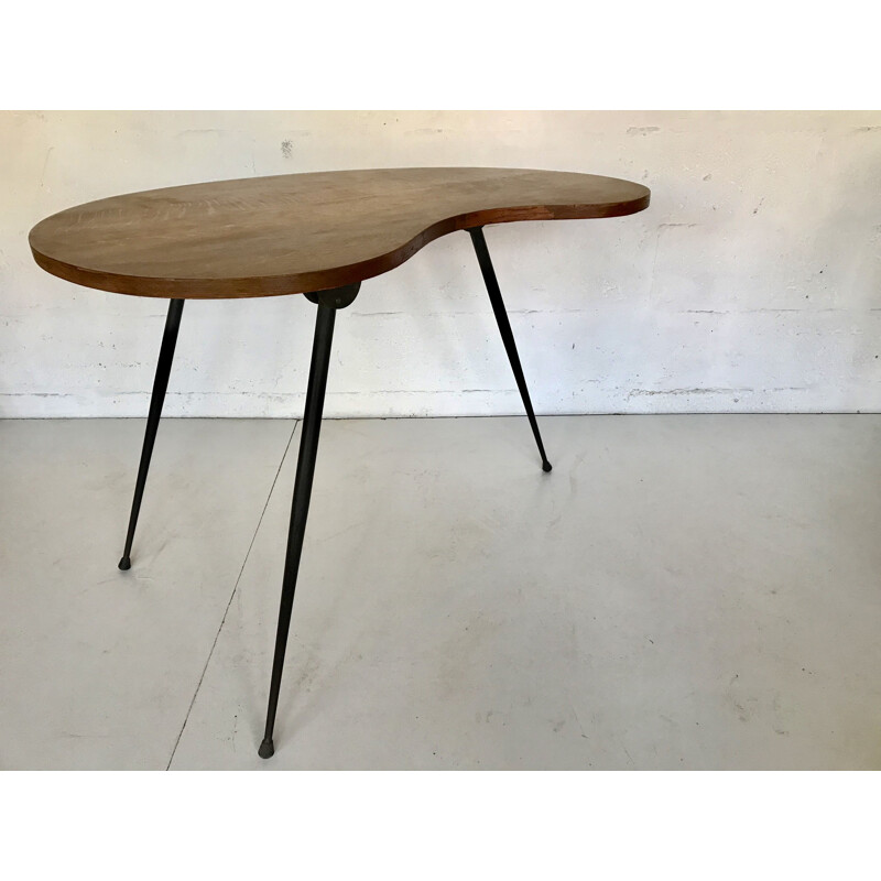 Vintage bean table or console table, Oak veneer top 1950's