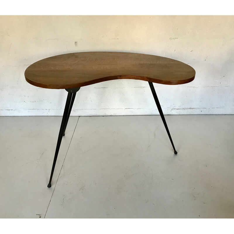 Vintage bean table or console table, Oak veneer top 1950's