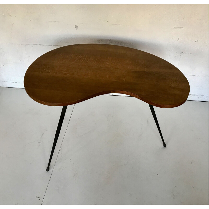 Vintage bean table or console table, Oak veneer top 1950's